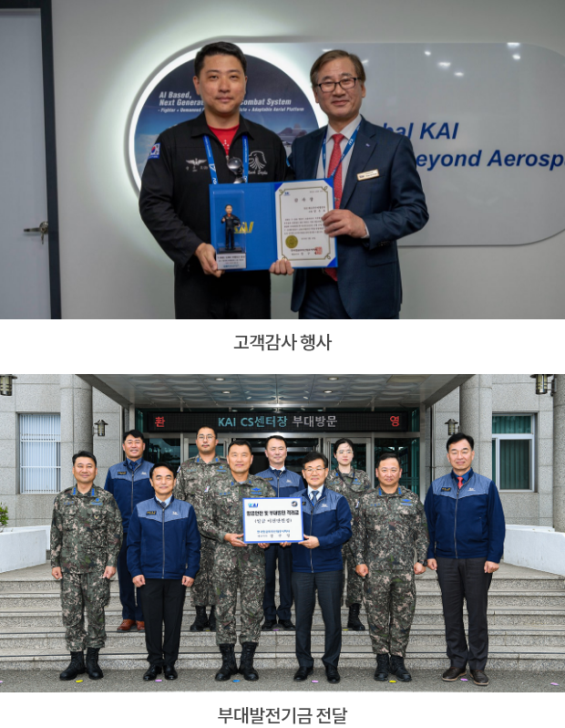 국내 고정익/회전익 운영기지 항공안전 및 부대발전 위문금 전달(이하 기부금)